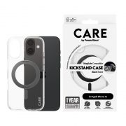 Гръб PanzerGlass Care Kickstand MagSafe за Apple iPhone 16, прозрачен/черен на супер цени