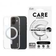 Гръб PanzerGlass Care Kickstand MagSafe за Apple iPhone 16, прозрачен/сребрист на супер цени