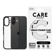 Гръб PanzerGlass Care Urban Combat за Apple iPhone 16, прозрачен/черен на супер цени