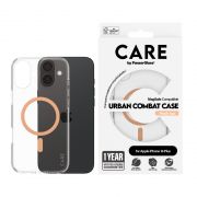 Гръб PanzerGlass Care Urban Combat MagSafe за Apple iPhone 16 Plus, прозрачен/оранжев на супер цени