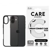 Гръб PanzerGlass Care Urban Combat за Apple iPhone 16 Plus, прозрачен/черен на супер цени