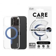 Гръб PanzerGlass Care Kickstand MagSafe за Apple iPhone 16 Pro, прозрачен/син на супер цени
