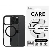 Гръб PanzerGlass Care Urban Combat MagSafe за Apple iPhone 16 Pro, прозрачен/черен на супер цени
