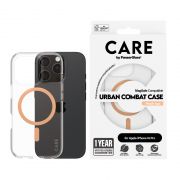Гръб PanzerGlass Care Urban Combat MagSafe за Apple iPhone 16 Pro, прозрачен/оранжев на супер цени