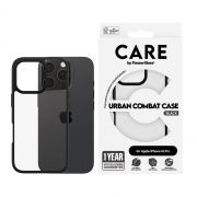 Гръб PanzerGlass Care Urban Combat за Apple iPhone 16 Pro, прозрачен/черен на супер цени