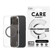 Гръб PanzerGlass Care Urban Combat MagSafe за Apple iPhone 16 Pro, прозрачен/черен на супер цени