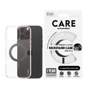 Гръб PanzerGlass Care Kickstand за Apple iPhone 16 Pro Max, прозрачен/черен на супер цени