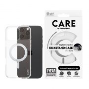 Гръб PanzerGlass Care Kickstand за Apple iPhone 16 Pro Max, прозрачен/сребрист на супер цени