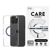 Гръб PanzerGlass Care Urban Combat за Apple iPhone 16 Pro Max, прозрачен/син на супер цени