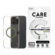 Гръб PanzerGlass Care Urban Combat за Apple iPhone 16 Pro Max, прозрачен/зелен на супер цени
