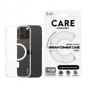 Гръб PanzerGlass Care Urban Combat за Apple iPhone 16 Pro Max, прозрачен/бял на супер цени