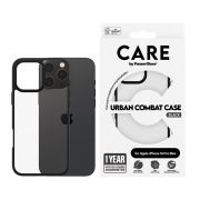 Гръб PanzerGlass Care Urban Combat за Apple iPhone 16 Pro Max, прозрачен/черен на супер цени
