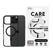 Гръб PanzerGlass Care Urban Combat за Apple iPhone 16 Pro Max, прозрачен/черен на супер цени