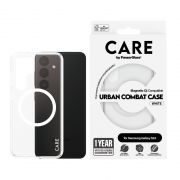 Гръб PanzerGlass Care Urban Combat за Samsung Galaxy S24, прозрачен/бял на супер цени
