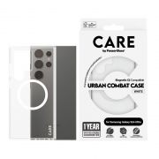 Гръб PanzerGlass Care Urban Combat Magnetic QI за Samsung Galaxy S24 Ultra, прозрачен/бял на супер цени