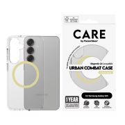 Гръб PanzerGlass Care Urban Combat Magnetic QI за Samsung Galaxy S25, прозрачен/жълт на супер цени