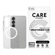 Гръб PanzerGlass Care Urban Combat Magnetic QI за Samsung Galaxy S25, прозрачен/бял на супер цени