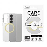 Гръб PanzerGlass Care Urban Combat Magnetic QI за Samsung Galaxy S25+, прозрачен/жълт на супер цени