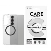 Гръб PanzerGlass Care Urban Combat Magnetic QI за Samsung Galaxy S25+, прозрачен/черен на супер цени