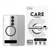Гръб PanzerGlass Care Kickstand Magnetic QI за Samsung Galaxy S25+, прозрачен/черен на супер цени