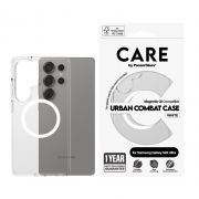 Гръб PanzerGlass Care Urban Combat Magnetic QI за Samsung Galaxy S25 Ultra, прозрачен/бял на супер цени