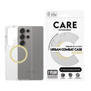 Гръб PanzerGlass Care Urban Combat Magnetic QI за Samsung Galaxy S25 Ultra, прозрачен/жълт на супер цени