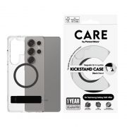 Гръб PanzerGlass Care Kickstand Magnetic QI за Samsung Galaxy S25 Ultra, прозрачен/черен на супер цени