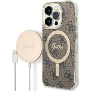 Комплект зарядно устройство GUESS и гръб 4G MagSafe за Apple iPhone 14 Prо на супер цени