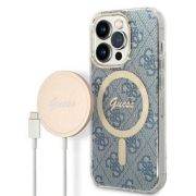 Комплект зарядно устройство GUESS и гръб 4G MagSafe за Apple iPhone 14 Prо на супер цени