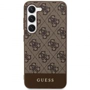 Гръб GUESS 4G Stripe за Samsung Galaxy S24, кафяв на супер цени