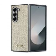 Гръб GUESS Glitter Flakes Metal Logo за Samsung Galaxy Z Fold 6, златист на супер цени