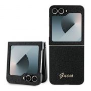 Гръб  GUESS Glitter Flakes Metal Logo за Samsung Galaxy Z Flip 6, черен на супер цени
