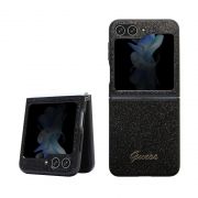 Гръб  GUESS Glitter Flakes Metal Logo за Samsung Galaxy Z Flip 5, черен на супер цени