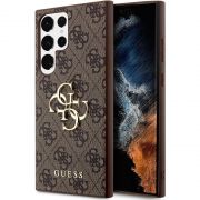 Гръб  GUESS 4G Metal Logo за Samsung Galaxy S24 Ultra, кафяв на супер цени