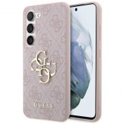 Гръб  GUESS 4G Metal Logo за Samsung Galaxy S24, розов на супер цени