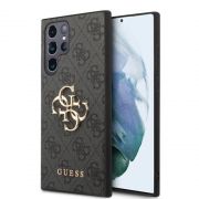 Гръб  GUESS 4G Metal Logo за Samsung Galaxy S23 Ultra, сив на супер цени