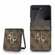 Гръб GUESS 4G Metal Logo за Samsung Galaxy Z Flip 7, кафяв на супер цени