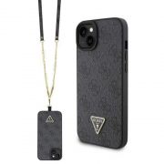 Гръб  GUESS 4G Strass за Apple iPhone 15, сив на супер цени