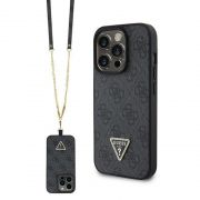 Гръб  GUESS 4G Strass за Apple iPhone 15 Pro, черен на супер цени