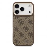 Гръб GUESS 4G Gold Frame MagSafe за Apple iPhone 17 Pro, кафяв на супер цени