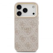 Гръб GUESS 4G Gold Frame MagSafe за Apple iPhone 17 Pro, розов на супер цени