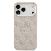 Гръб GUESS 4G Gold Frame MagSafe за Apple iPhone 17 Pro Max, розов на супер цени