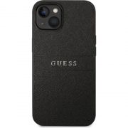 Гръб GUESS Leather Saffiano за Apple iPhone 14 Plus, черен на супер цени