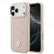 Гръб  GUESS Triangle Logo за Apple iPhone 17 Pro, розов на супер цени