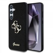 Гръб GUESS 4G Metal Logo Fixed Glitter за Samsung Galaxy S25+, черен на супер цени
