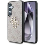 Гръб GUESS 4G Metal Logo за Samsung Galaxy S25, розов на супер цени