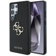Гръб GUESS 4G Metal Logo Grained за Samsung Galaxy S25 Ultra, черен на супер цени