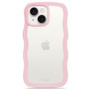 Гръб Holdit Wavy за Apple iPhone 13/14/15, прозрачен/розов на супер цени