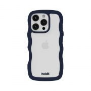 Гръб Holdit Wavy за Apple iPhone 16 Pro, прозрачен/тъмносин на супер цени