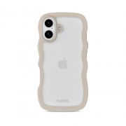 Гръб Holdit Wavy за Apple iPhone 17, прозрачен/бежов на супер цени